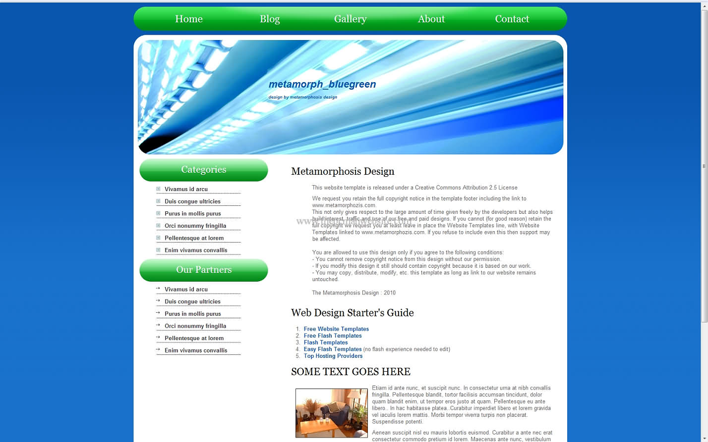 Metamorph Bluegreen css template