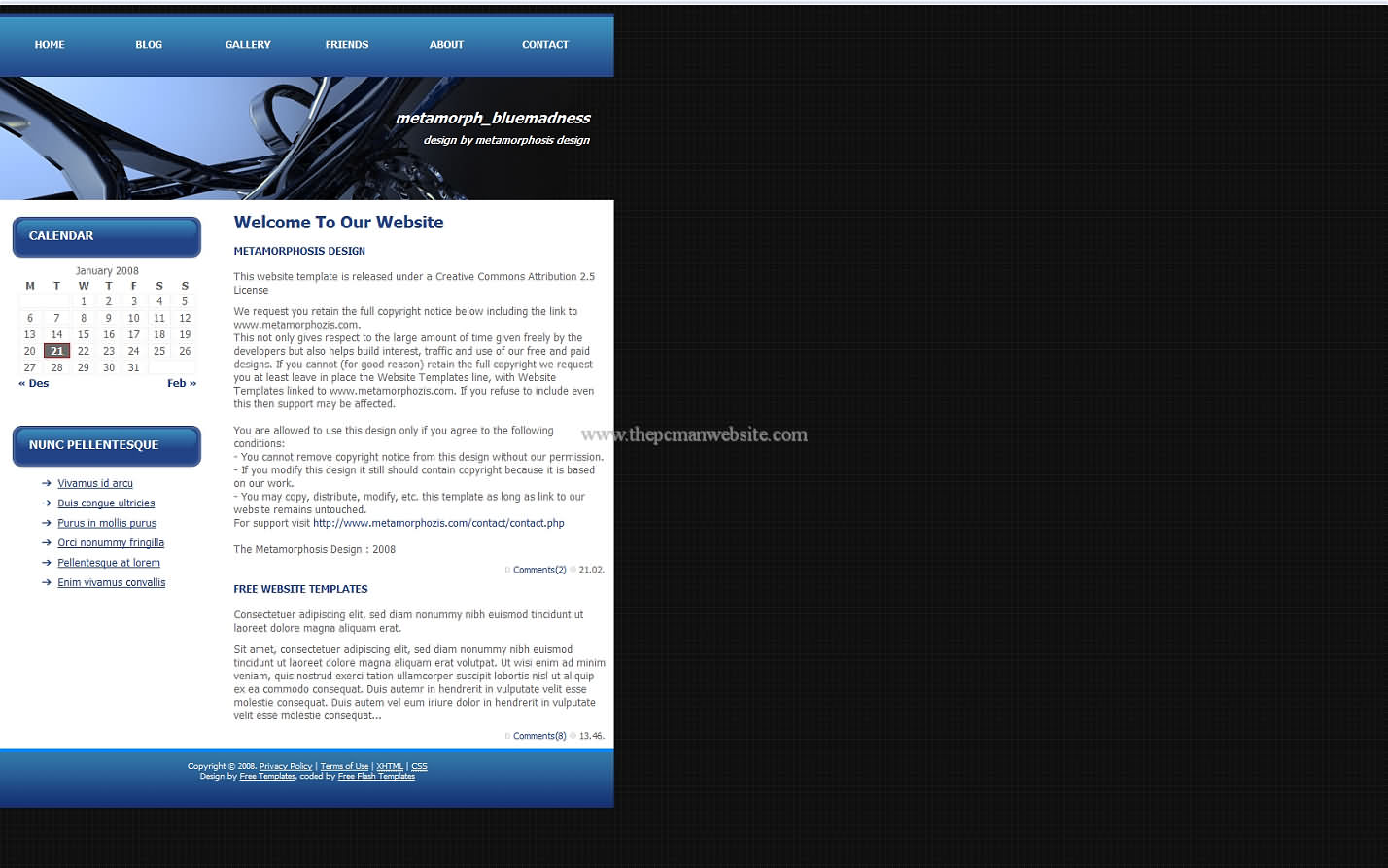 Metamorph Bluemadness css template