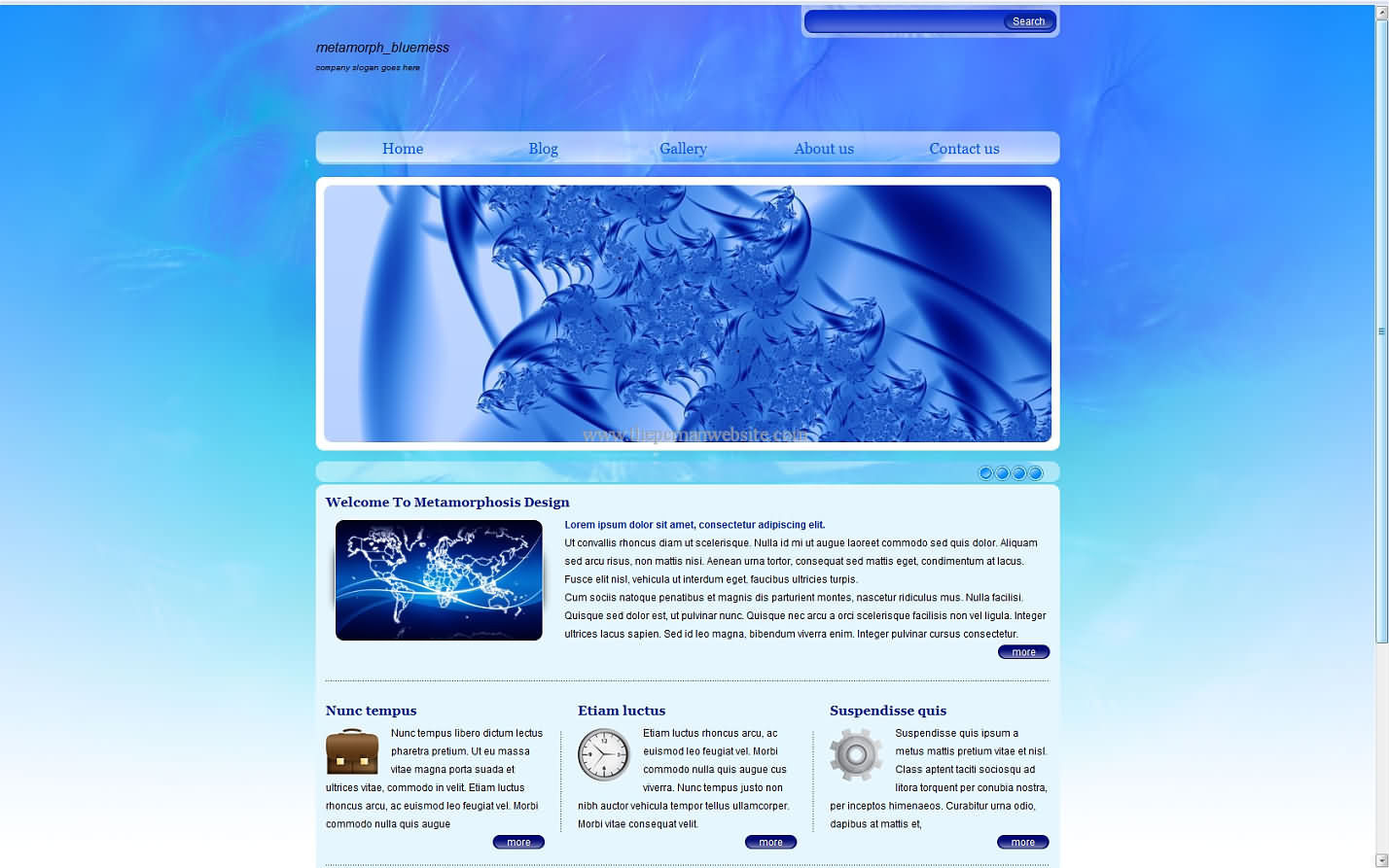 Metamorph Bluemess css template