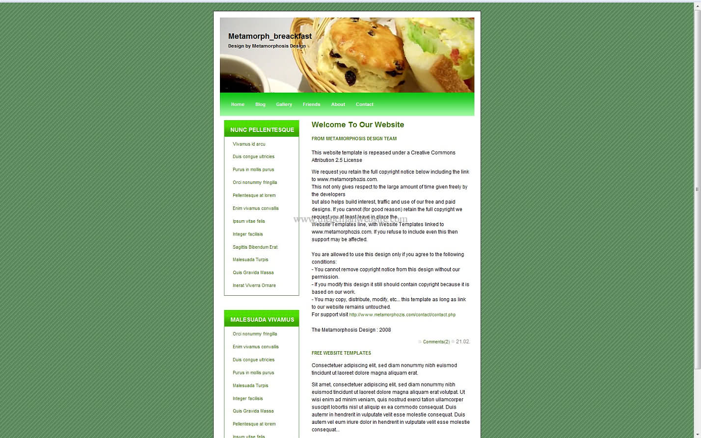 Metamorph Breackfast css template