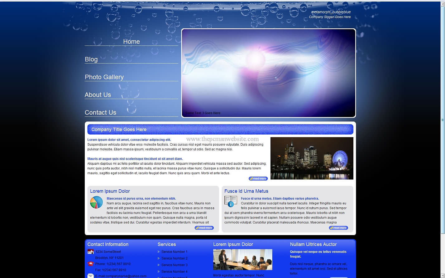 Metamorph Bubbleblue css template