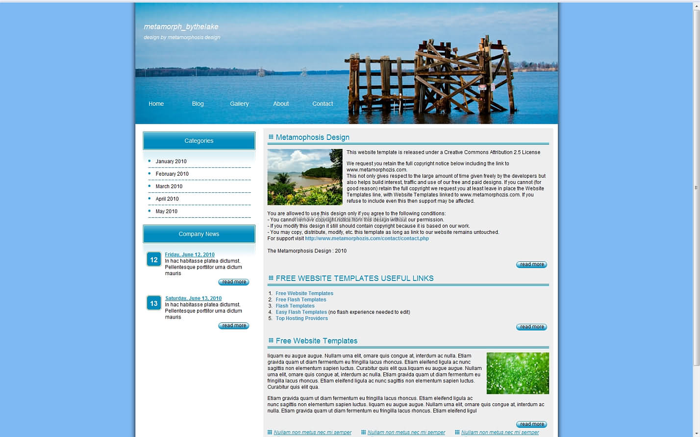 Metamorph Bythelake css template