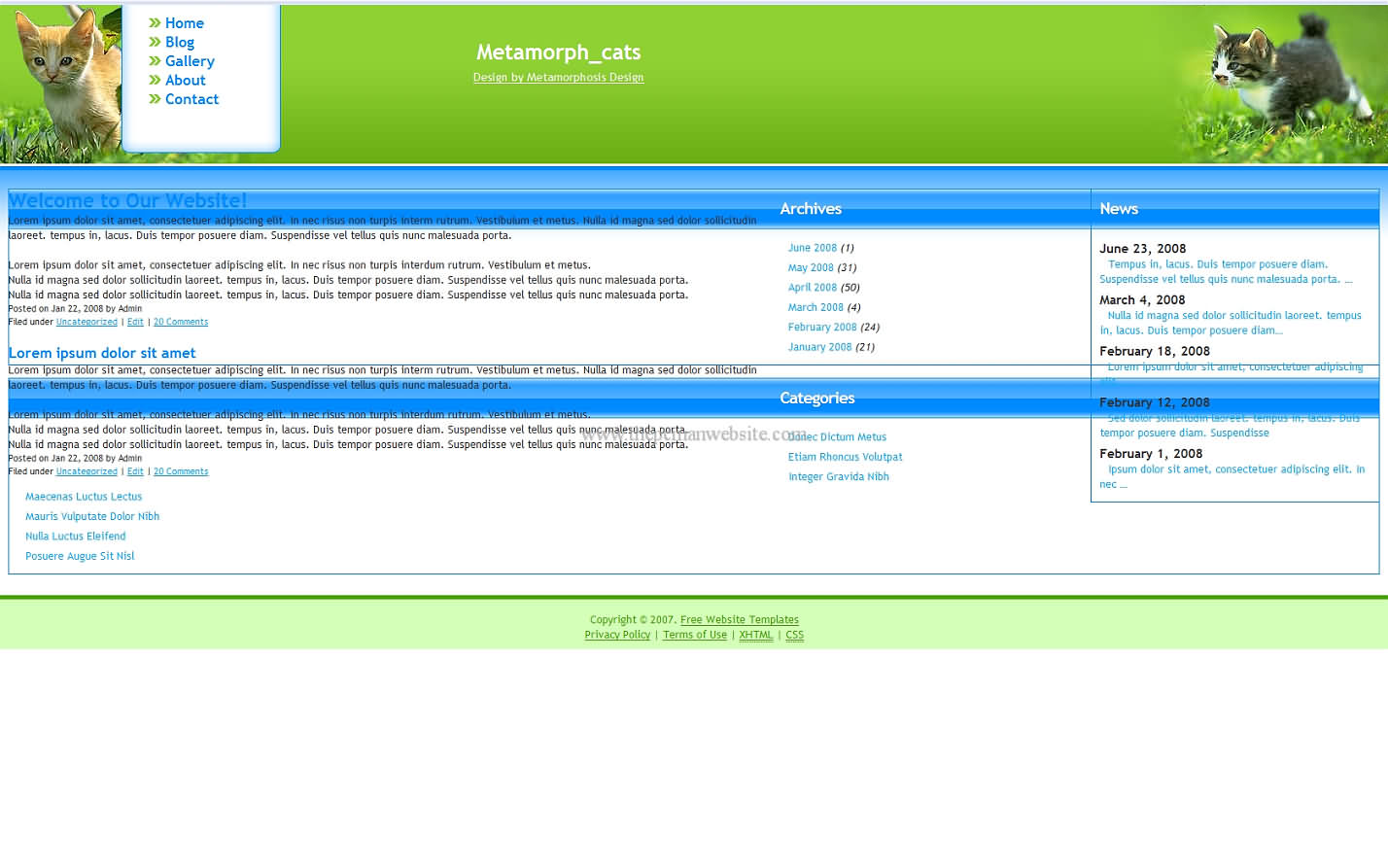 Metamorph Cats css template