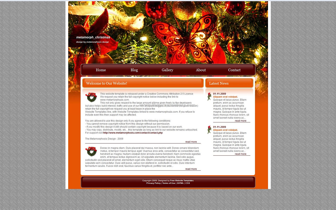 Metamorph Christmas css template