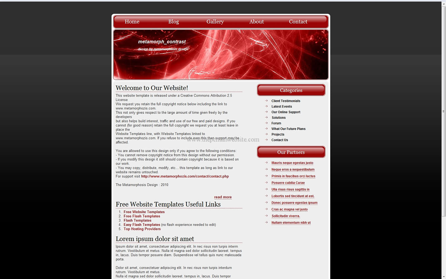 Metamorph Contrast css template