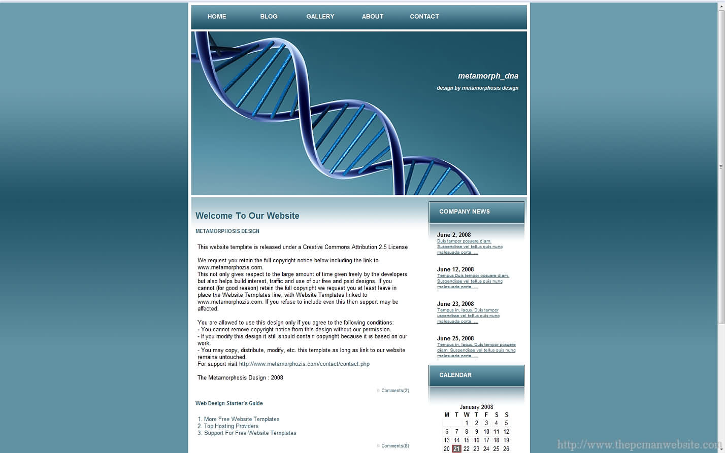 Metamorph Dna css template