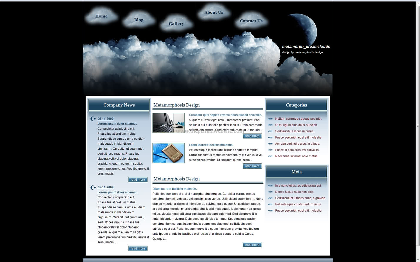 Metamorph Dreamclouds css template