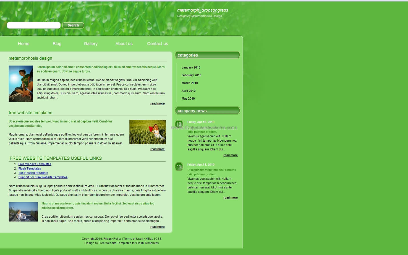 Metamorph Dropsongrass css template