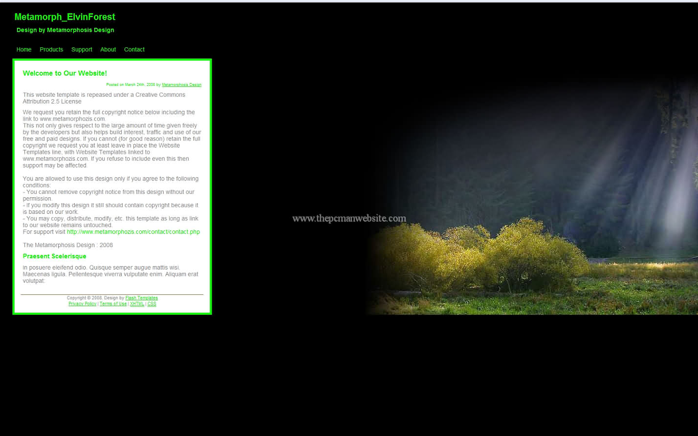 Metamorph Elvinforest css template