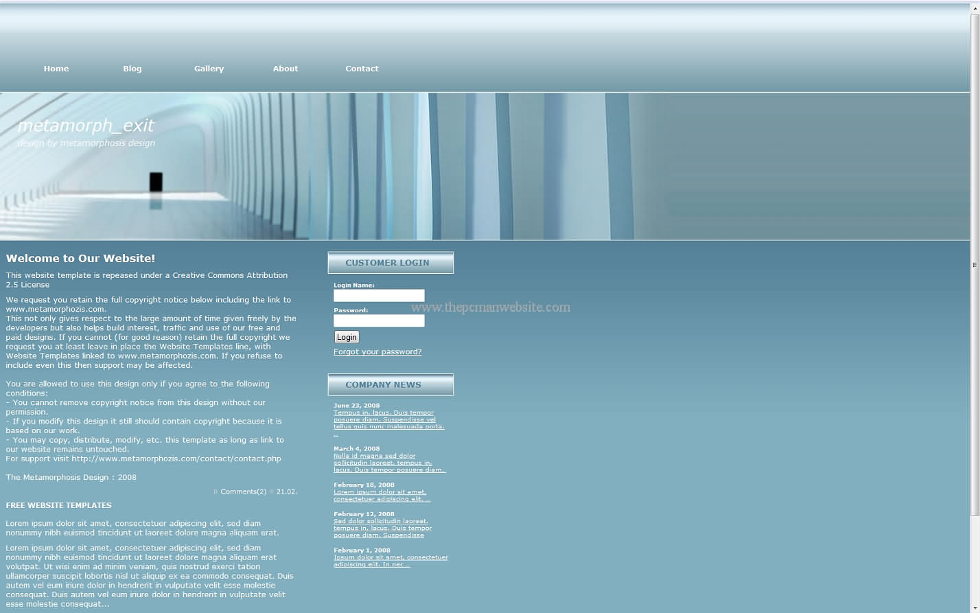 Metamorph Exit css template