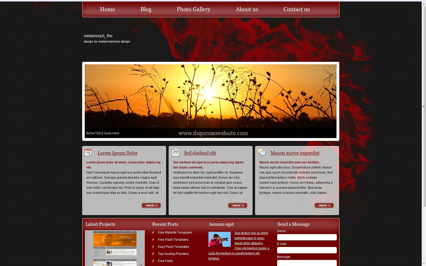 Metamorph Fire css template