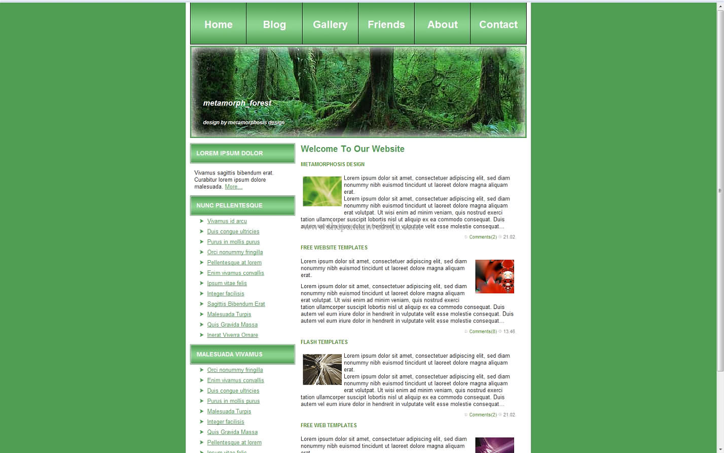 Metamorph Forest css template