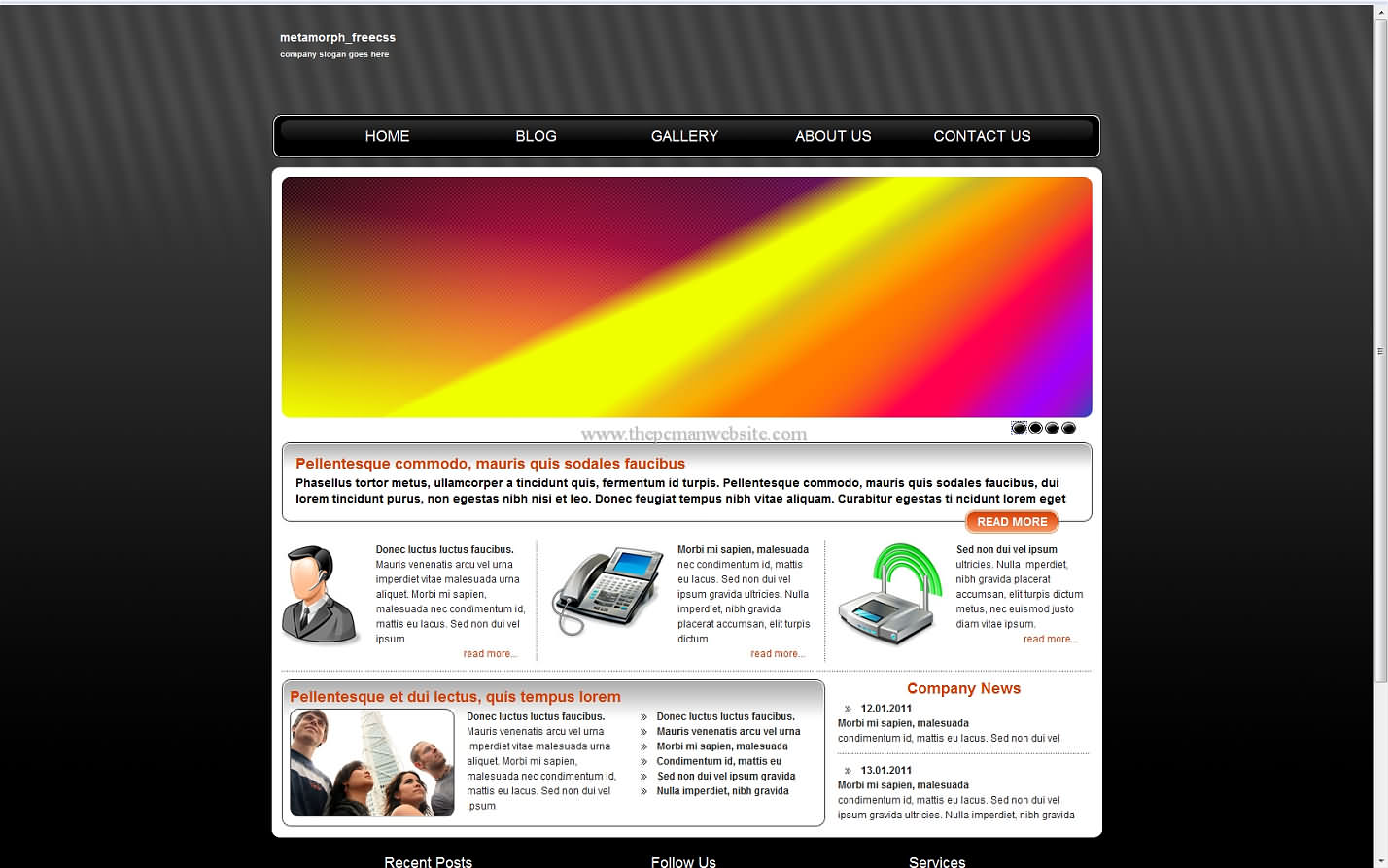 Metamorph Freecss css template