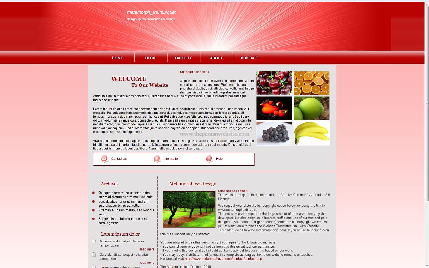 Metamorph Fruitbuiquet css template