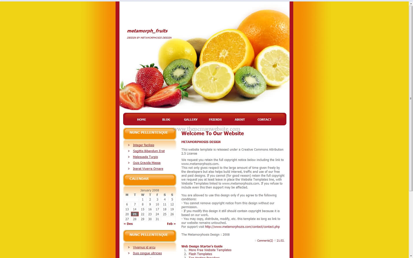 Metamorph Fruits css template