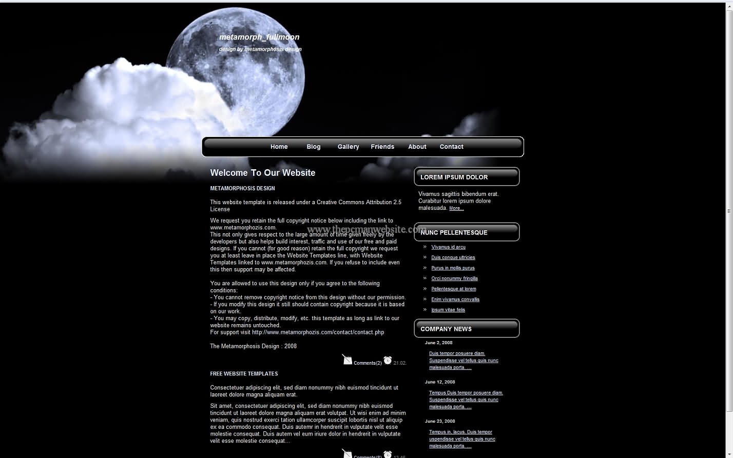 Metamorph Fullmoon css template