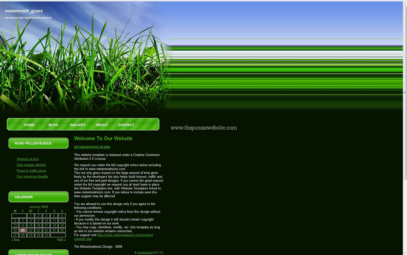 Metamorph Grass css template