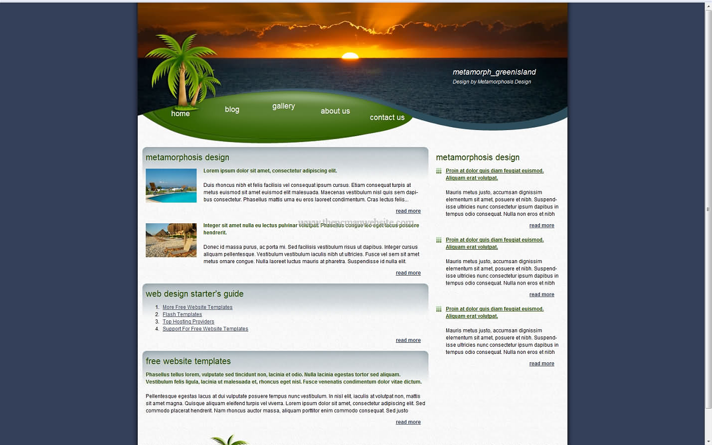 Metamorph Greenisland css template