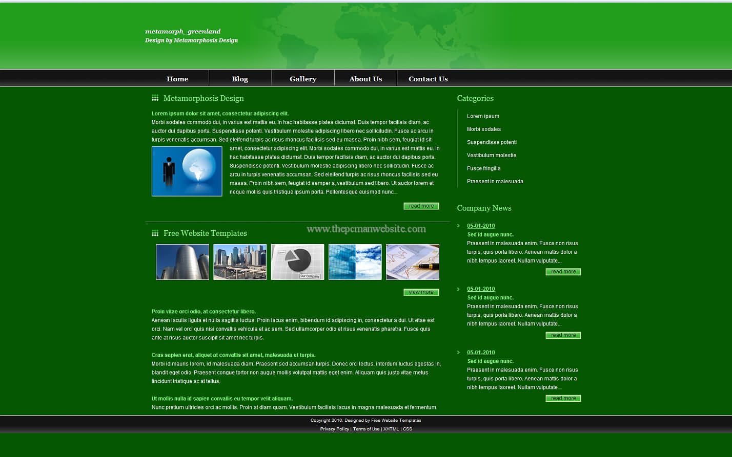 Metamorph Greenland css template