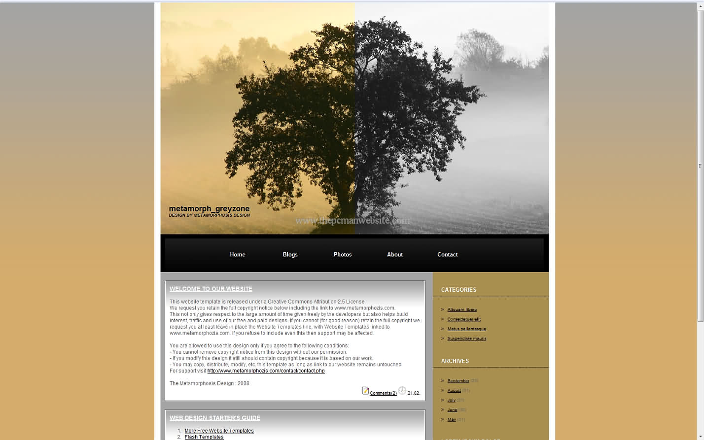 Metamorph Greyzone css template