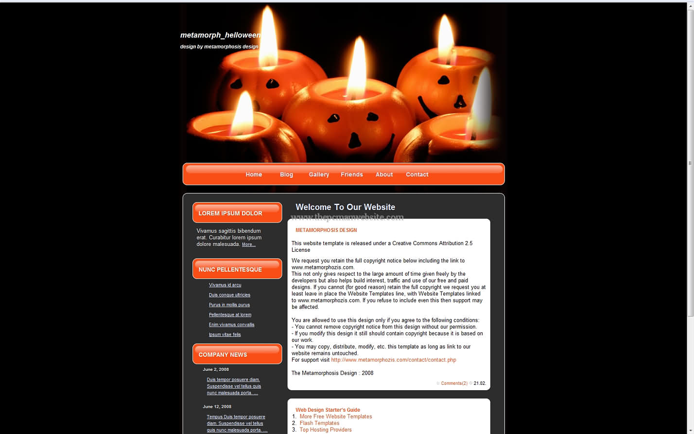 Metamorph Helloween css template