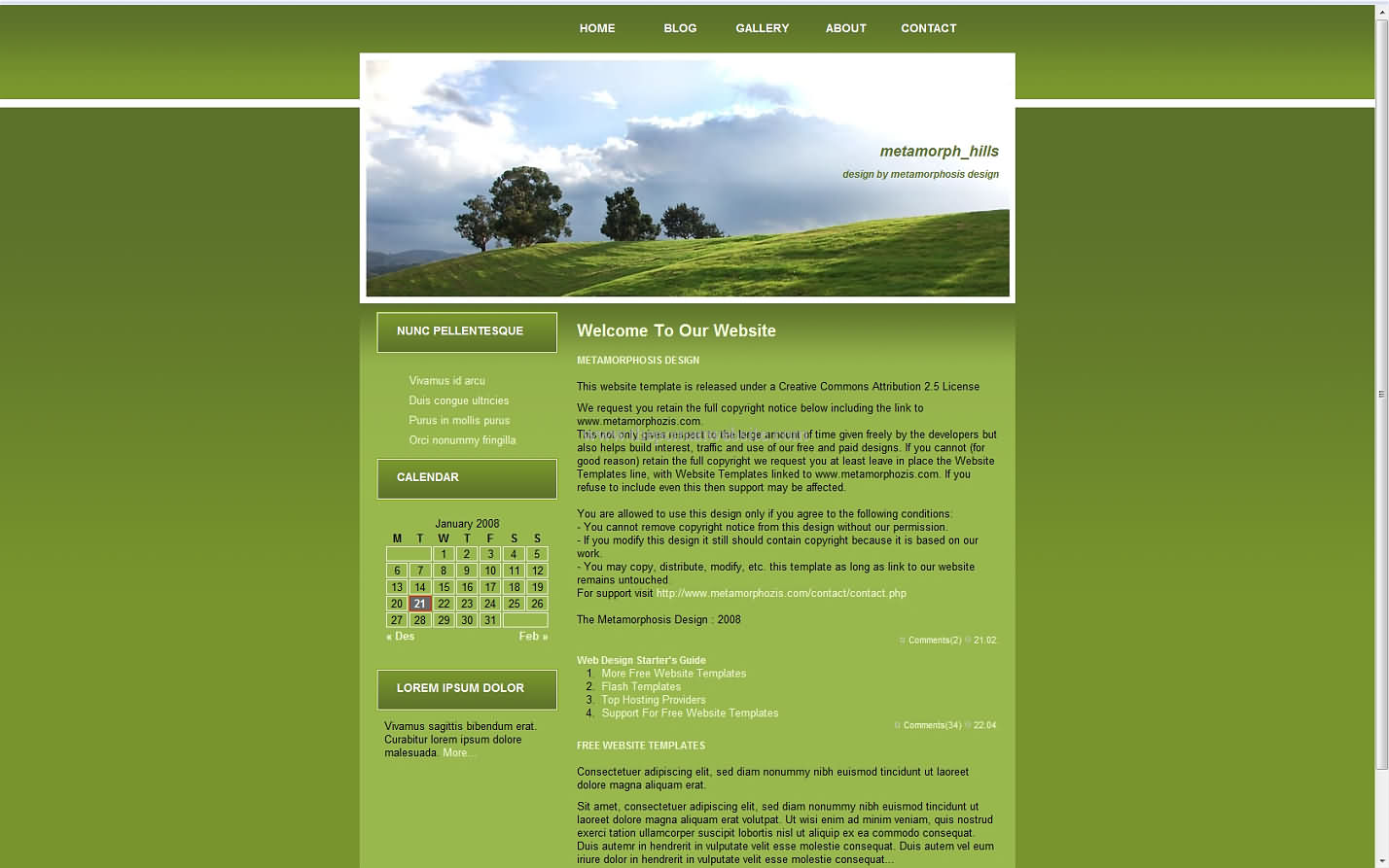 Metamorph Hills css template