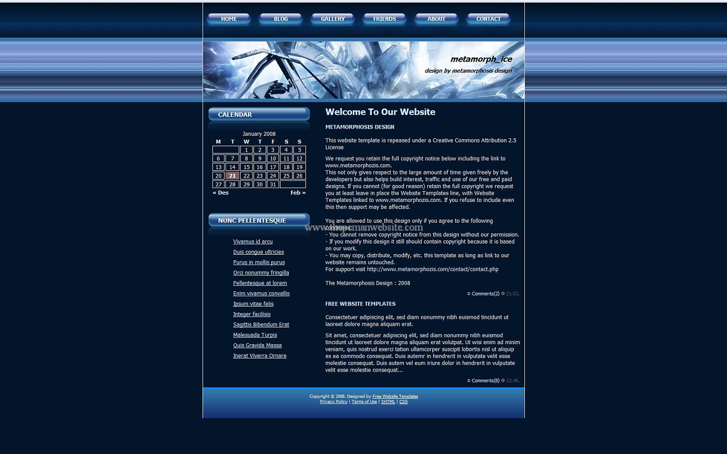 Metamorph Ice css template