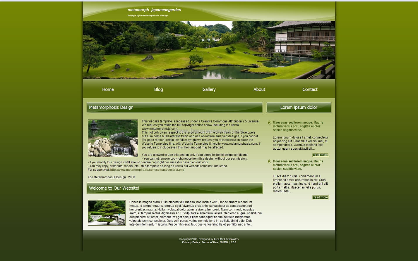 Metamorph Japanesegarden css template