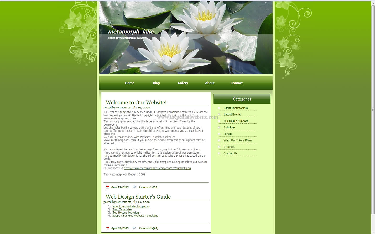 Metamorph Lake css template