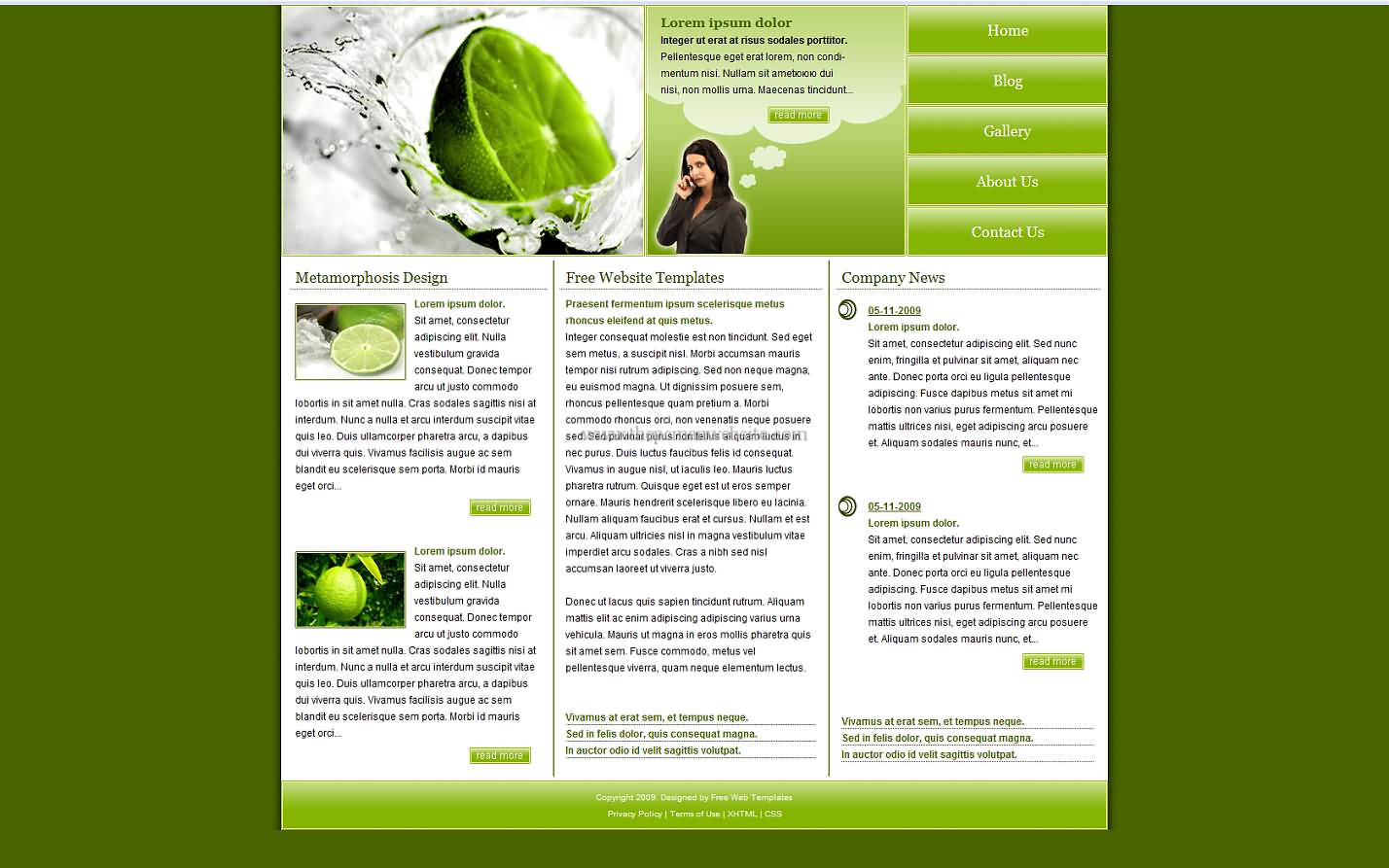 Metamorph Lime css template