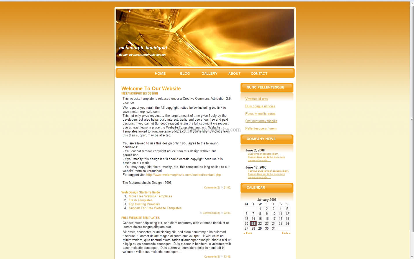 Metamorph Liquidgold css template