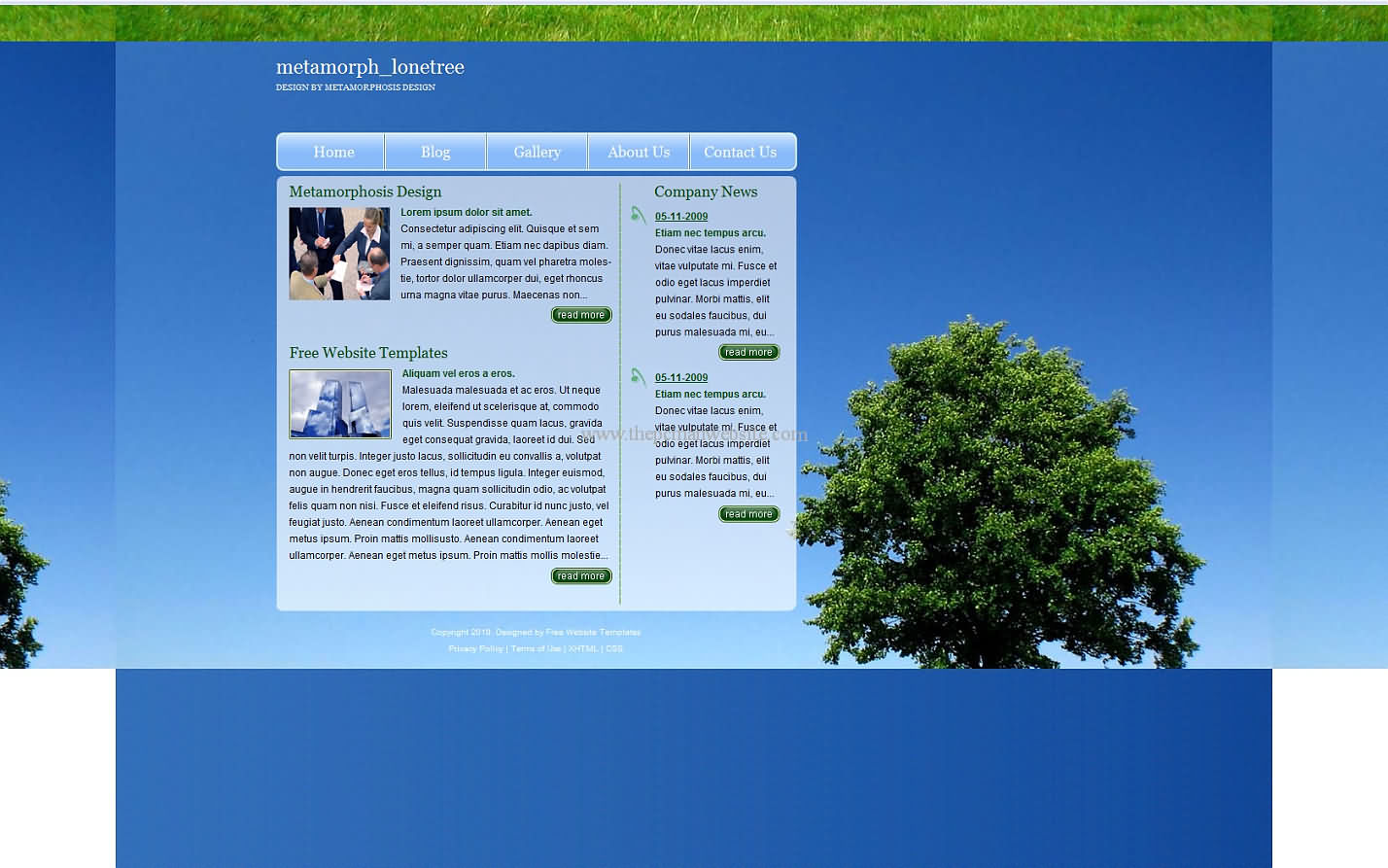 Metamorph Lonetree css template