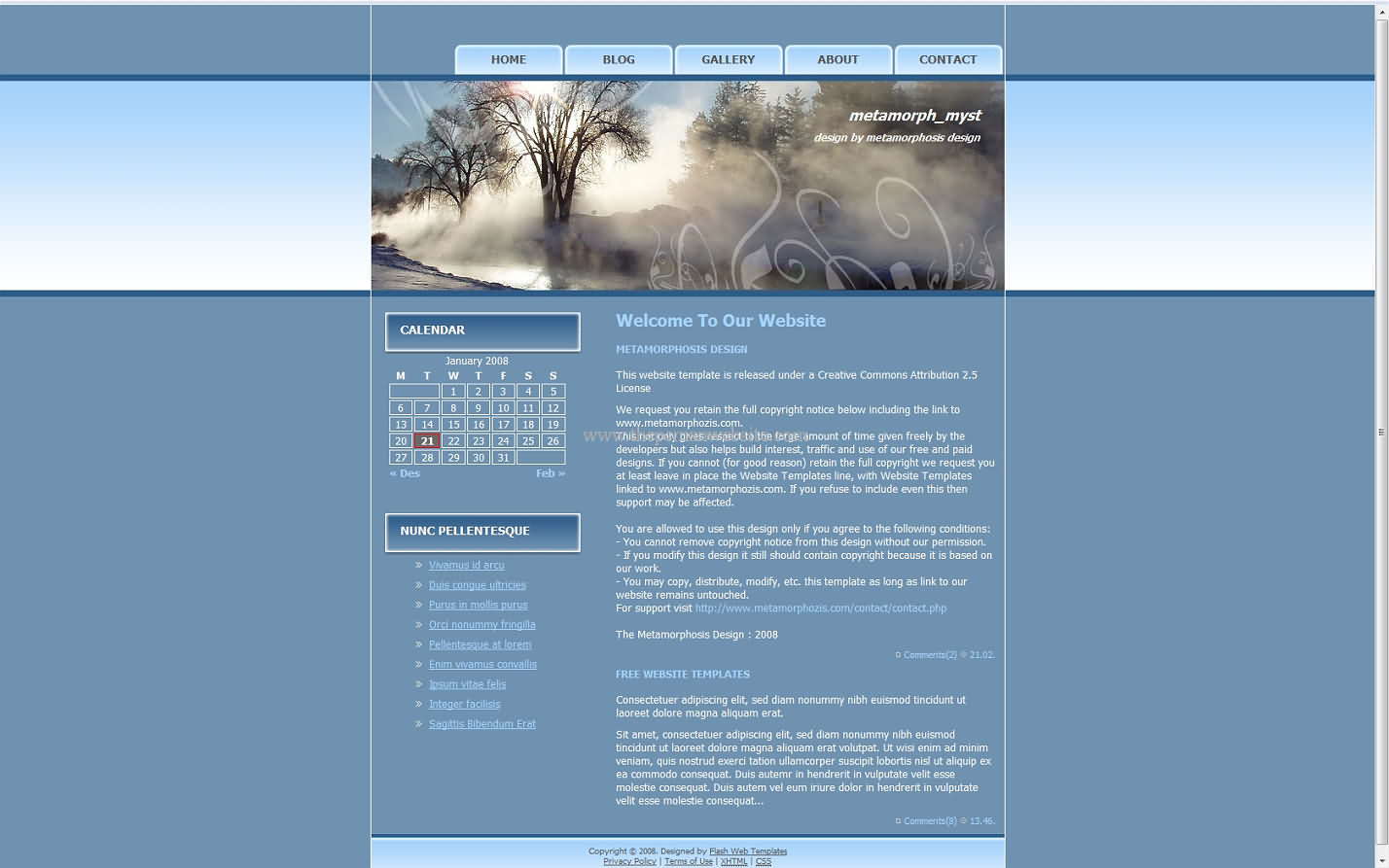 Metamorph Myst css template