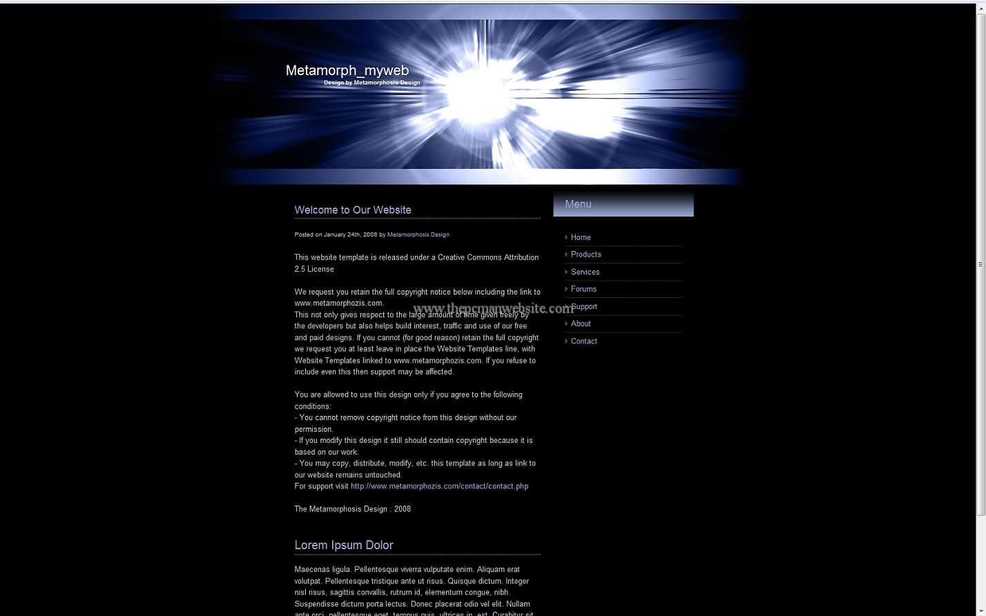 Metamorph Myweb css template