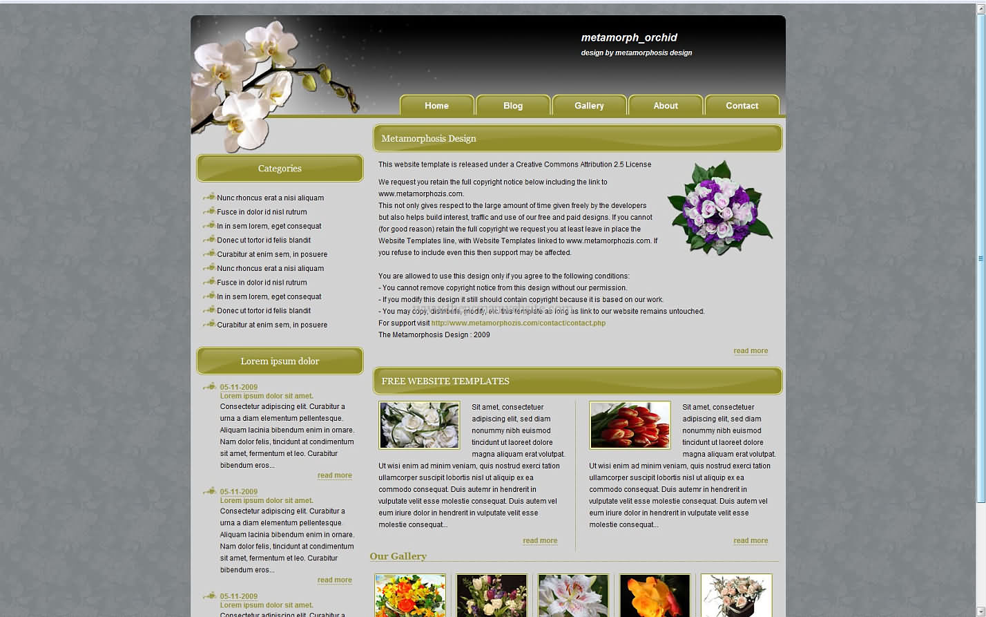 Metamorph Orchid css template