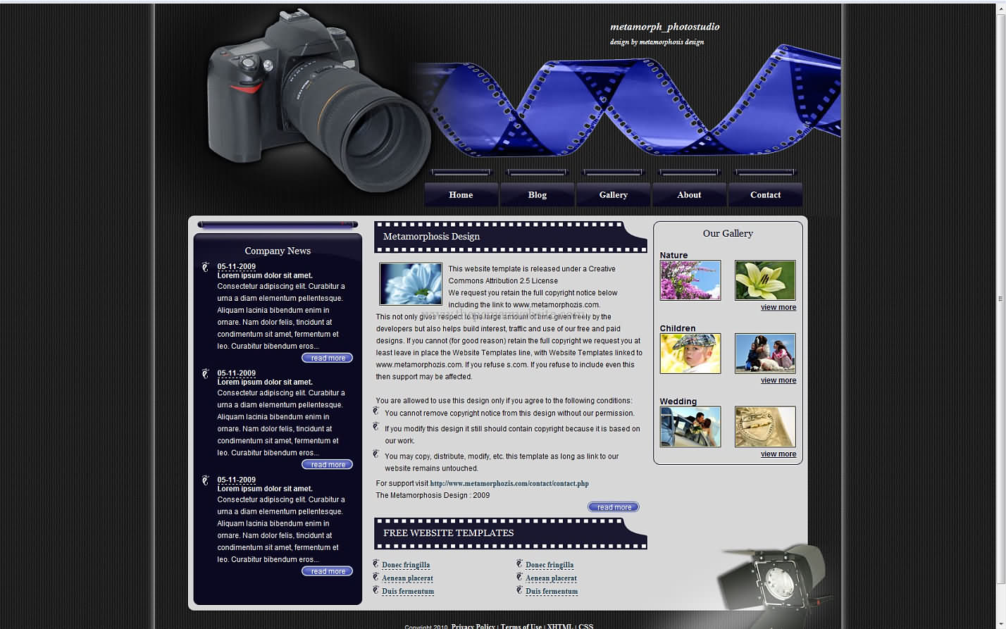 Metamorph Photostudio css template