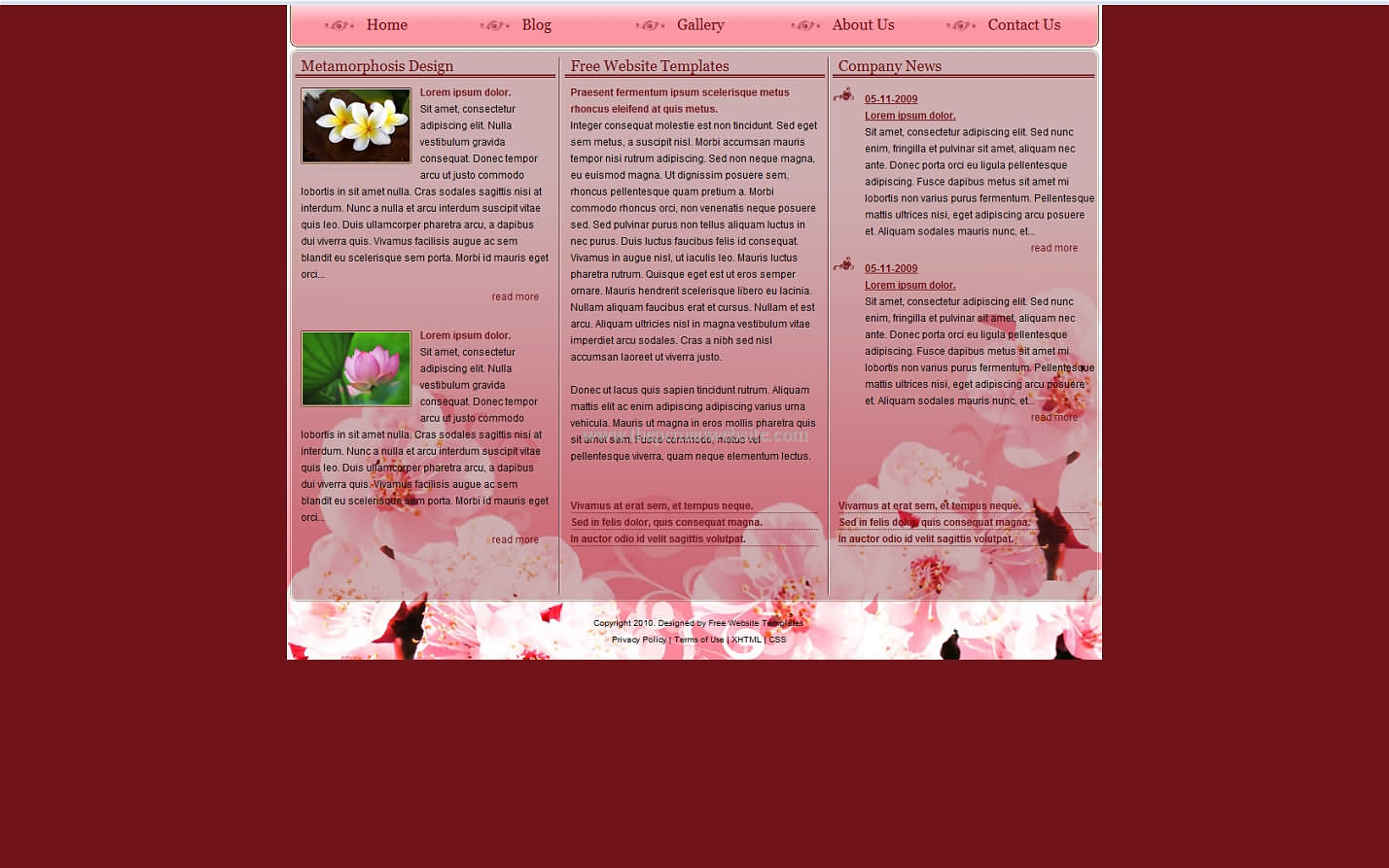 Metamorph Pinkblossom css template