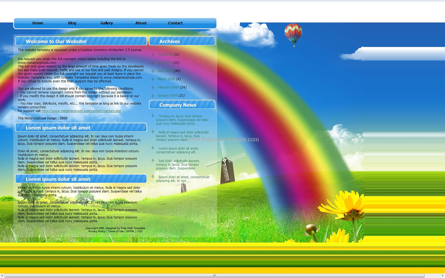 Metamorph Rainbow css template