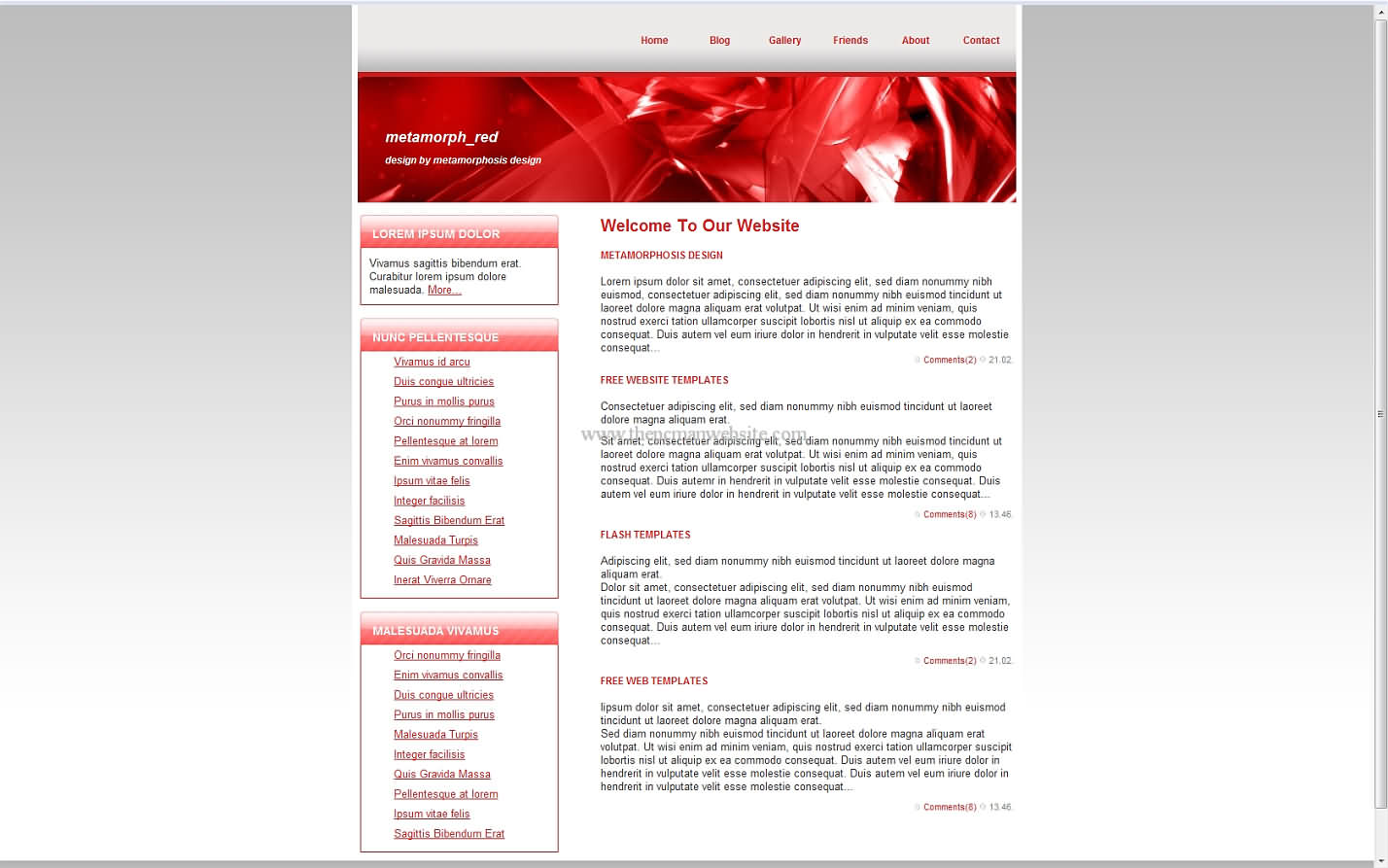 Metamorph Red css template