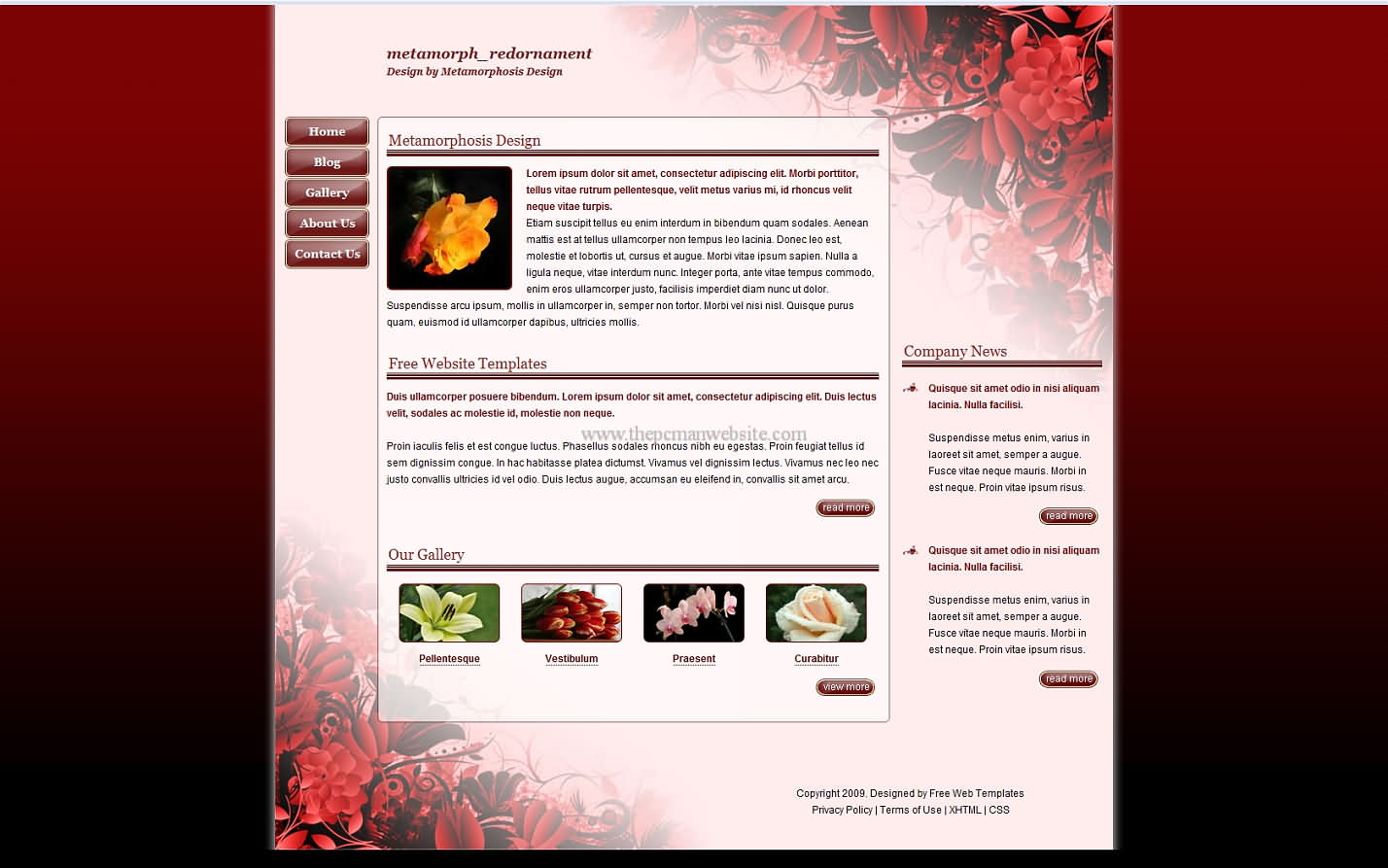 Metamorph Redornament css template