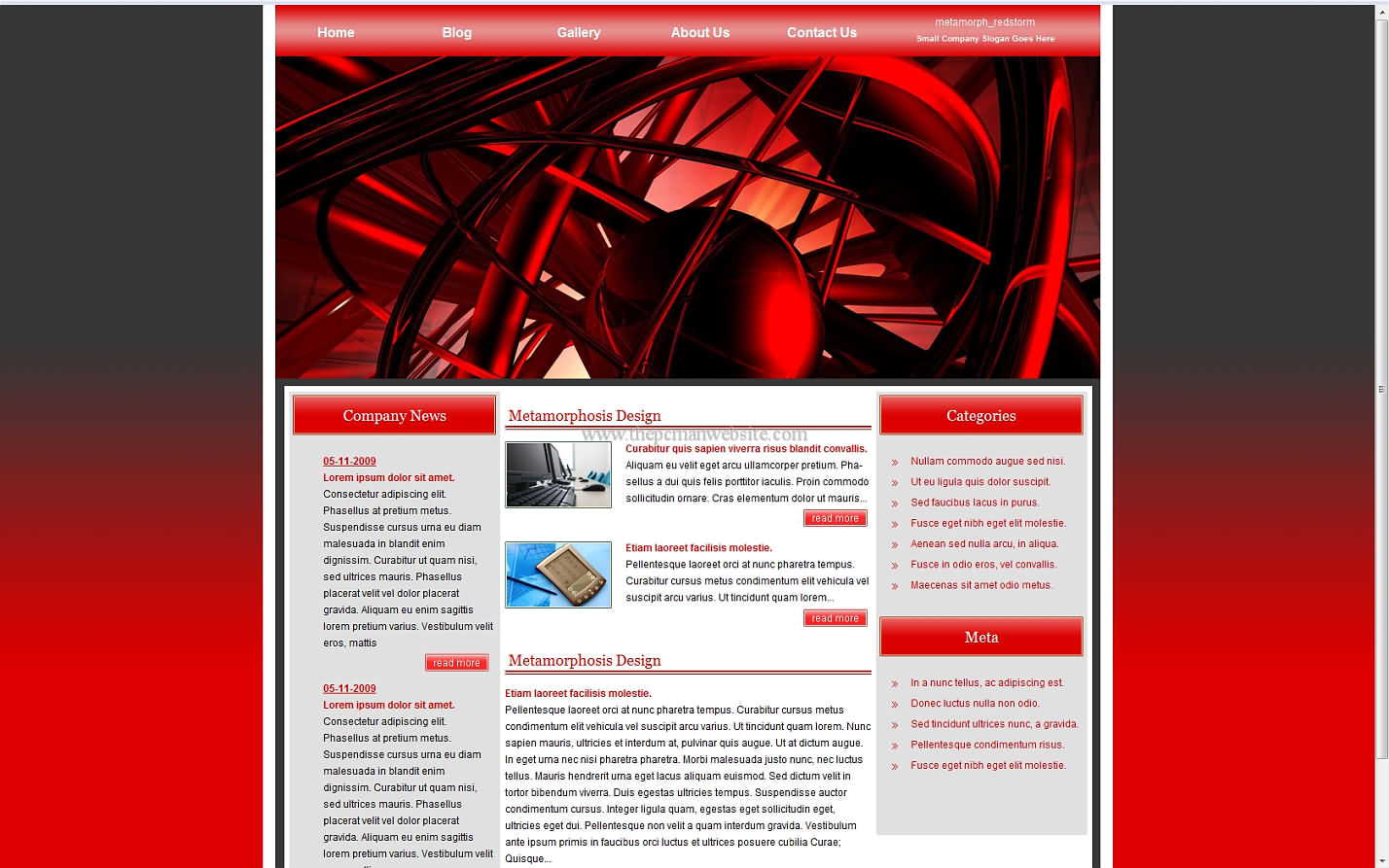 Metamorph Redstorm css template