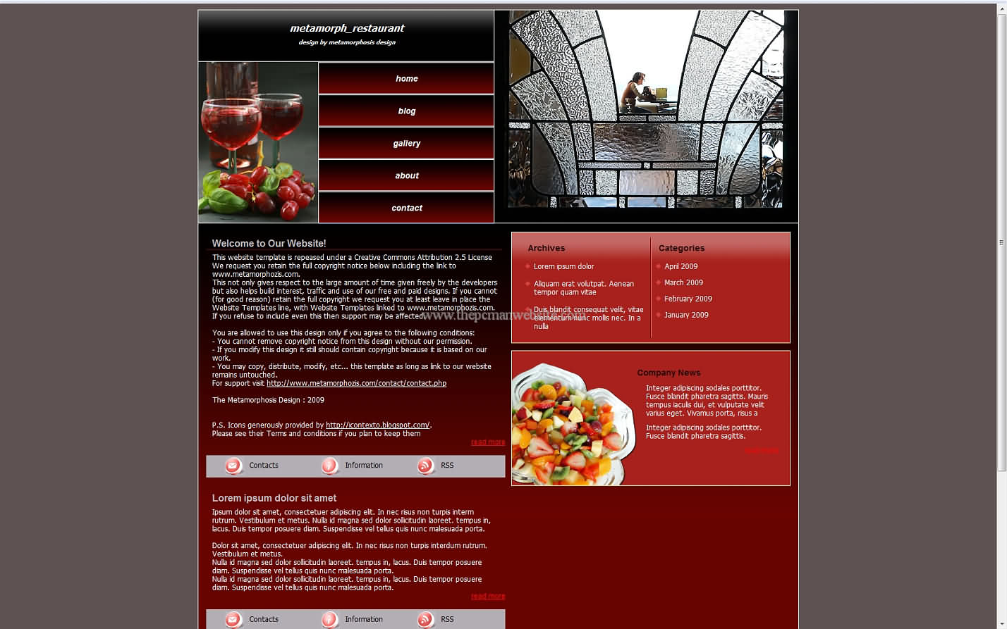 Metamorph Restaurant css template