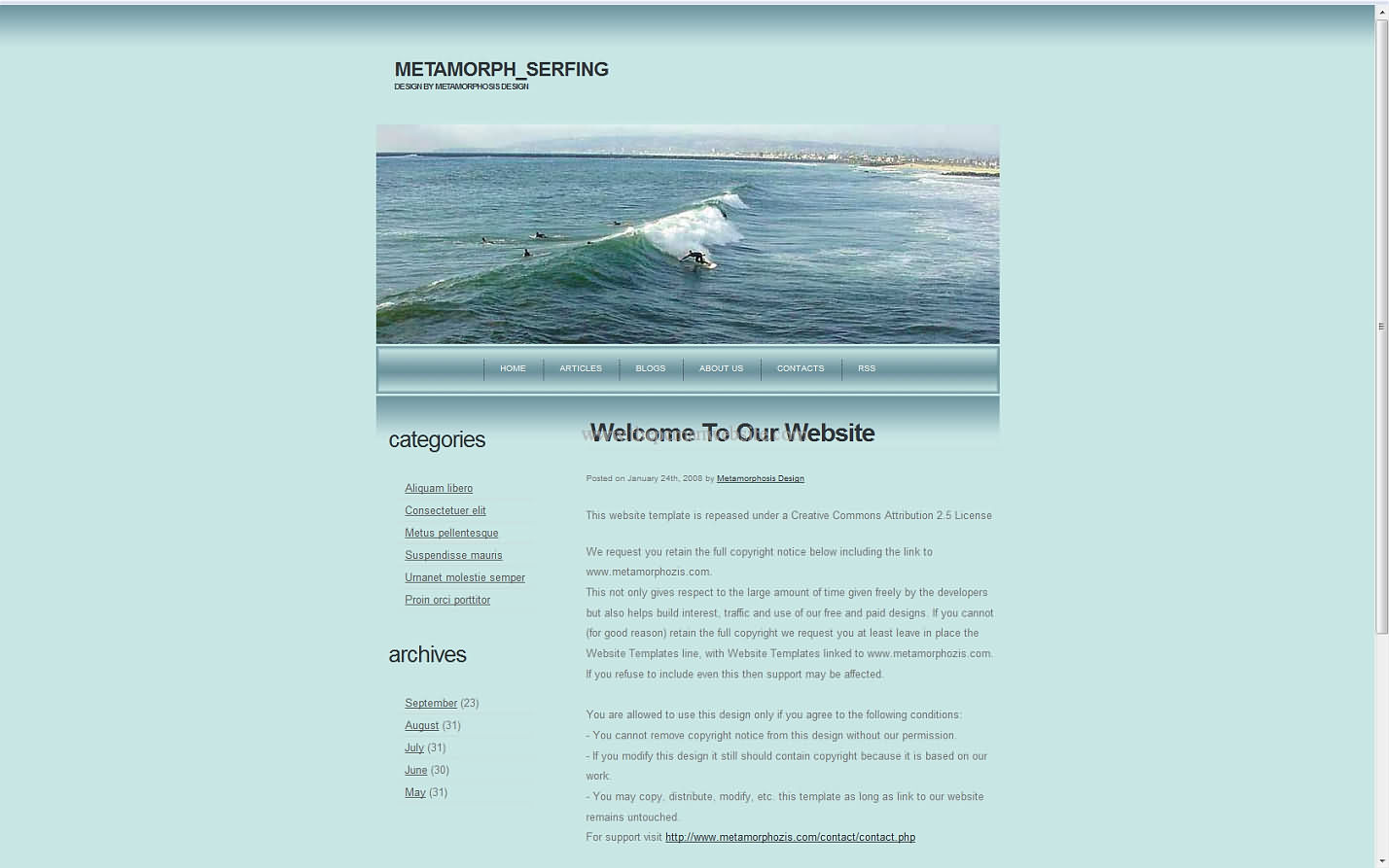 Metamorph Serfing css template