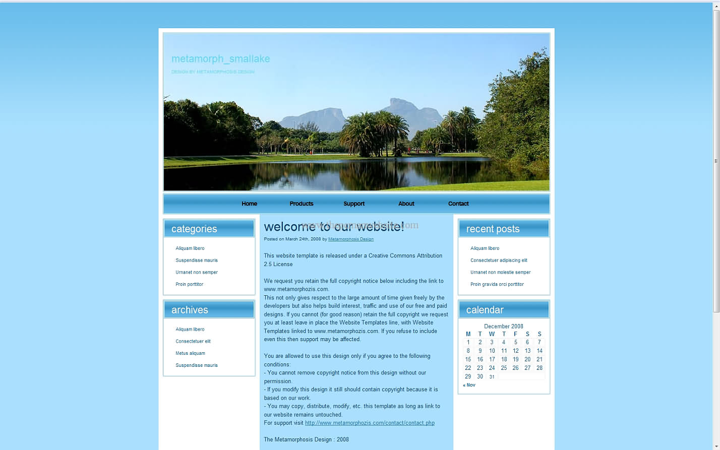 Metamorph Smallake css template