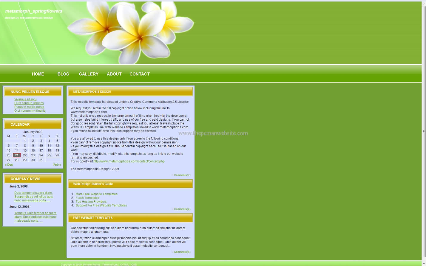 Metamorph Springflowers css template