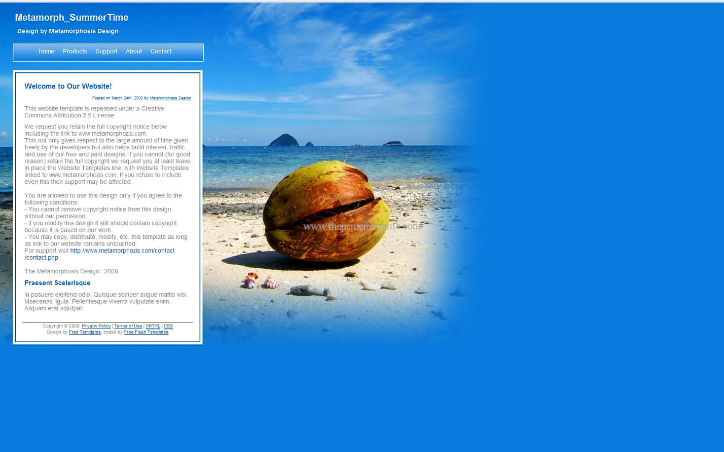 Metamorph Summertime css template