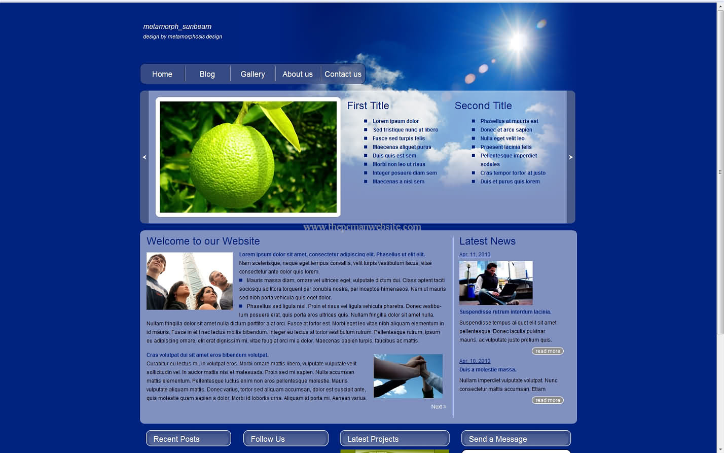 Metamorph Sunbeam css template