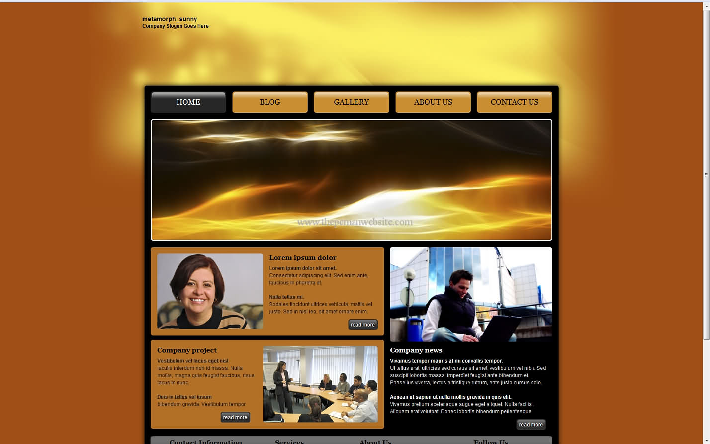 Metamorph Sunny css template