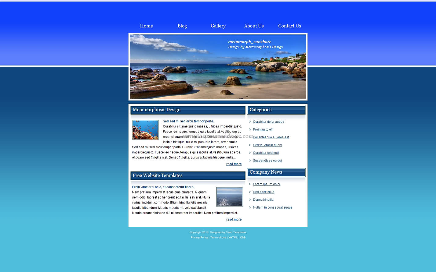 Metamorph Sunshore css template