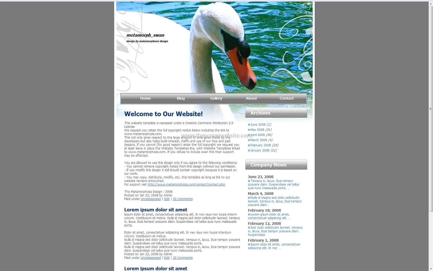 Metamorph Swan css template